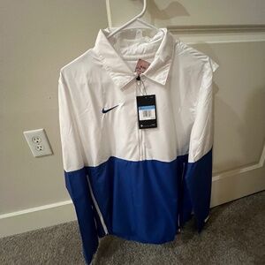Nike White and Blue Lightweight Shirt Jacket